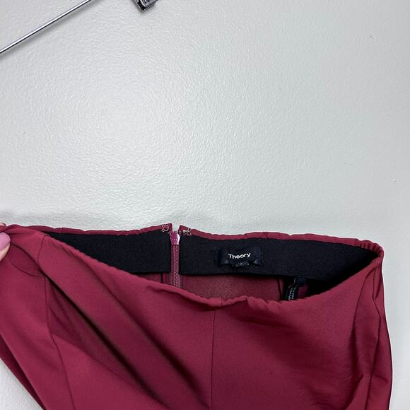 Theory Navalane Becker Stretch Twill Back Zip Skinny Leg Ankle Pant Red size 6 - Picture 6 of 10